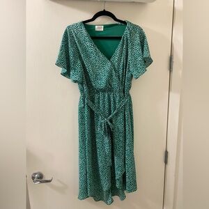 Green polka dot dress